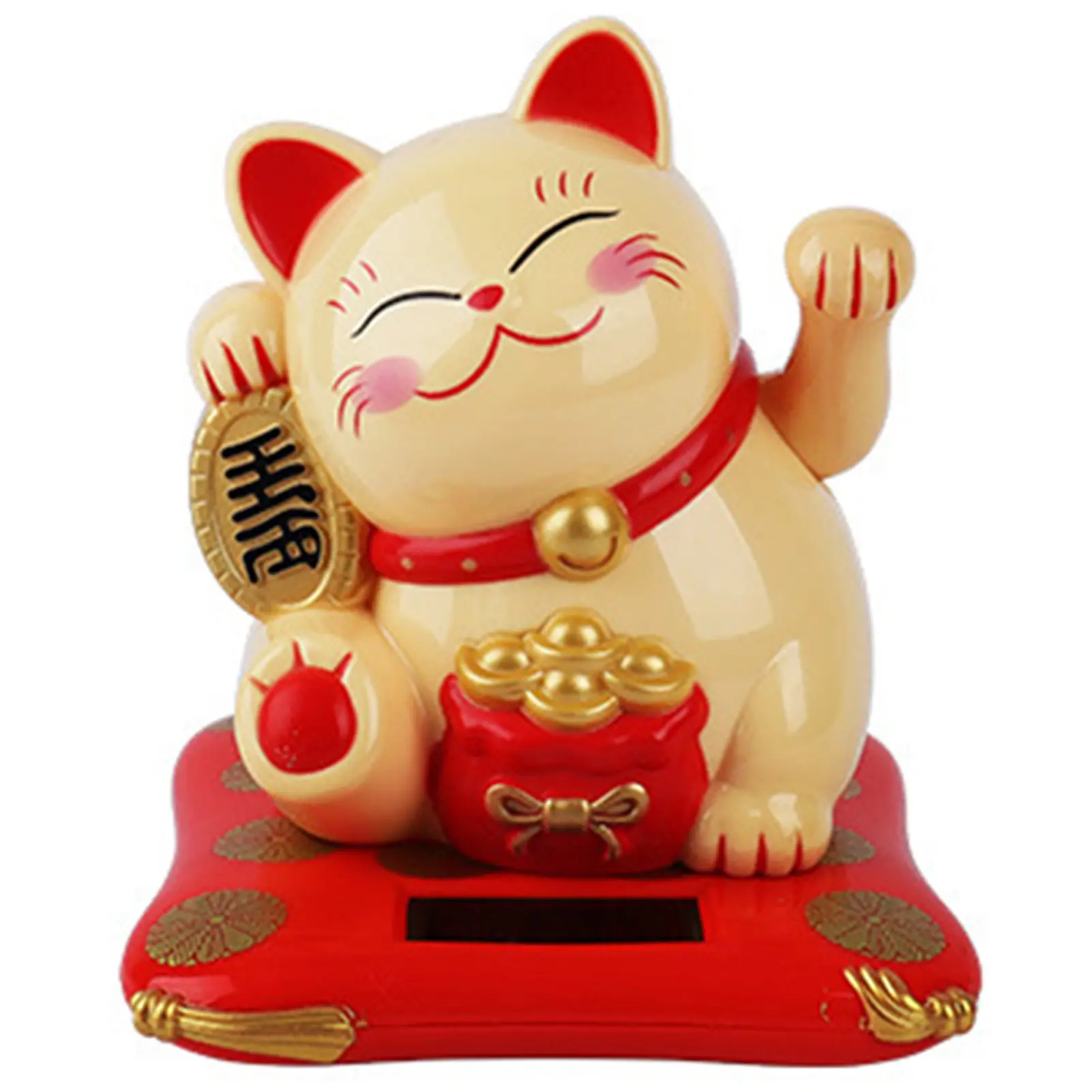2.5 Inch Lucky Cat Ornaments Cute Solar Power Desk Cat Decoration Works Well Lucky Cat Car Ornaments Durable Home Decoration