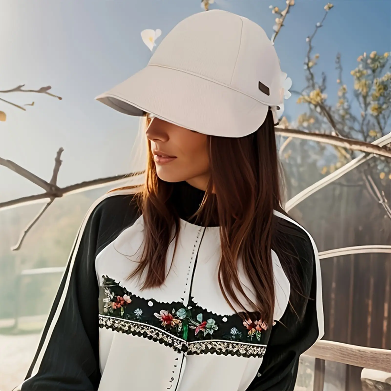 Foldable Wide-brimmed Sun Hat Spring And Summer Drawstring Adjustable Hat Female Beach Hat Summer Quick-drying Sun Hat