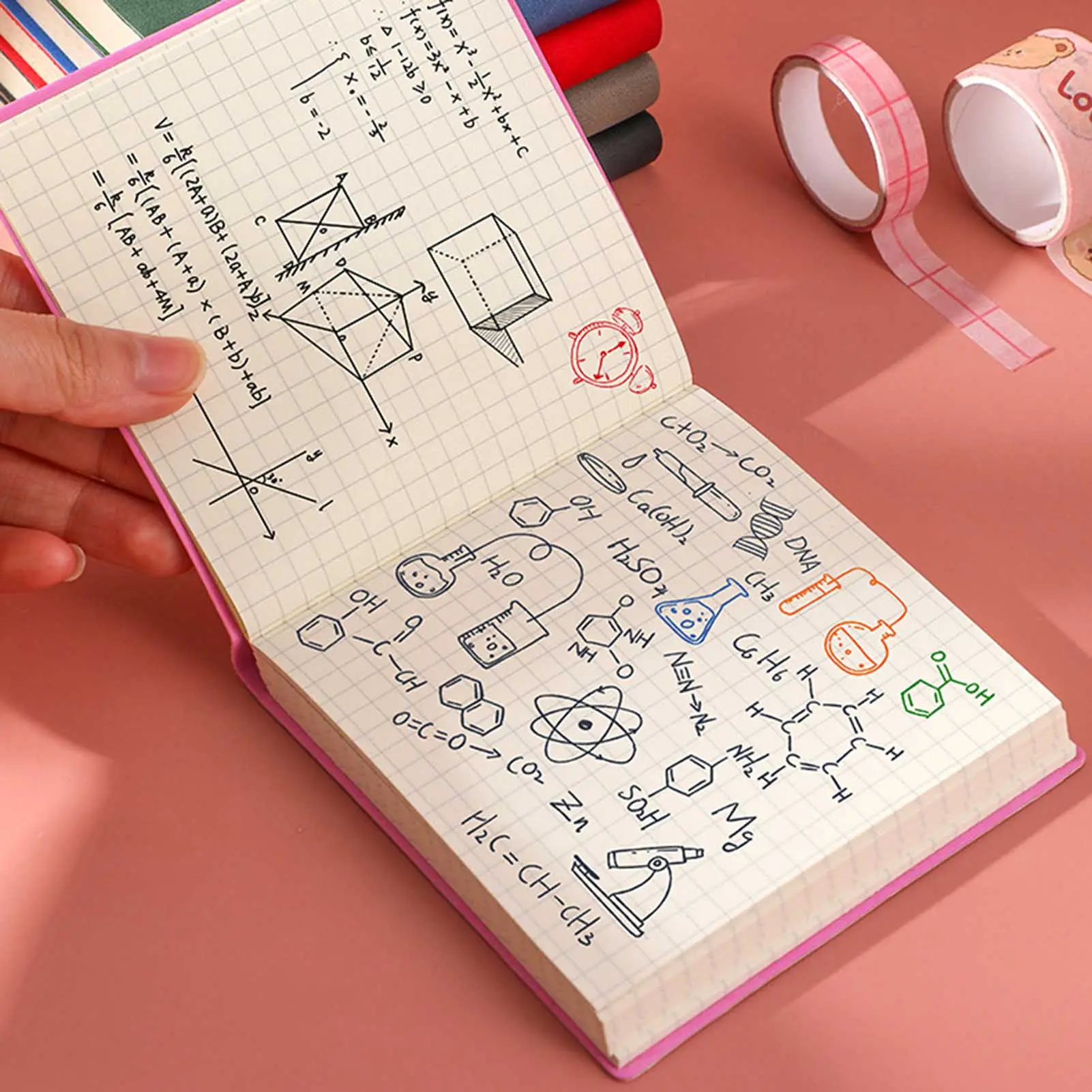 Square Mini Notebook And Notepad Creative Portable Diary Planner Crossed/grid/blank Writing Paper Back To School Office Supplies