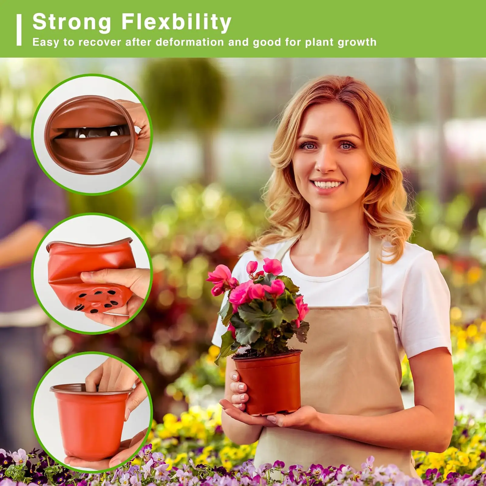 100pcs Flower Pot Plastic Grow Box Fall Resistant Tray For Home Garden Plants Nursery Cup Transplantflower 4 Inch Plant Pots