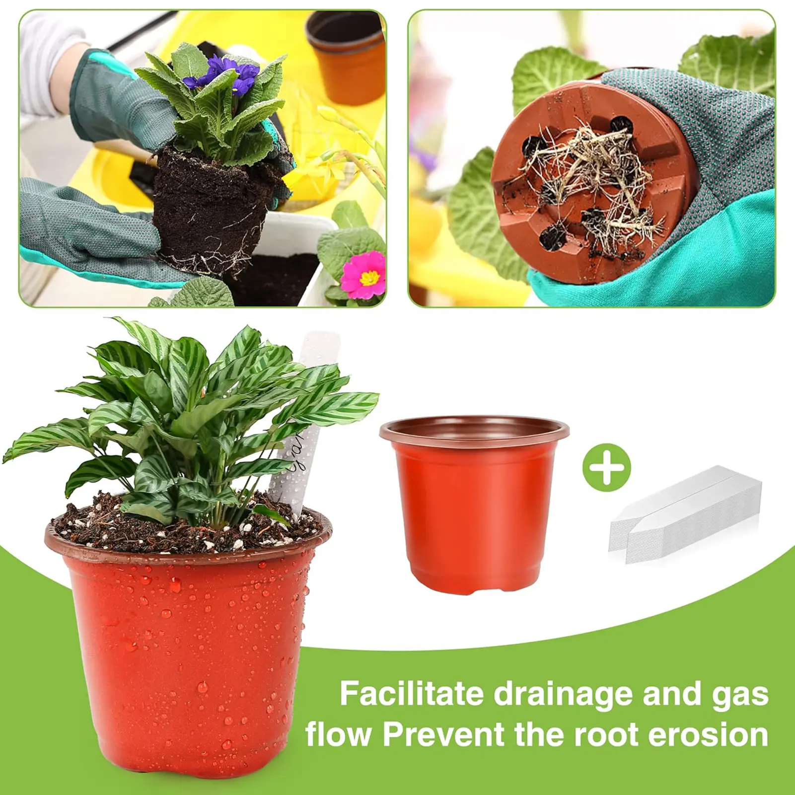 100pcs Flower Pot Plastic Grow Box Fall Resistant Tray For Home Garden Plants Nursery Cup Transplantflower 4 Inch Plant Pots