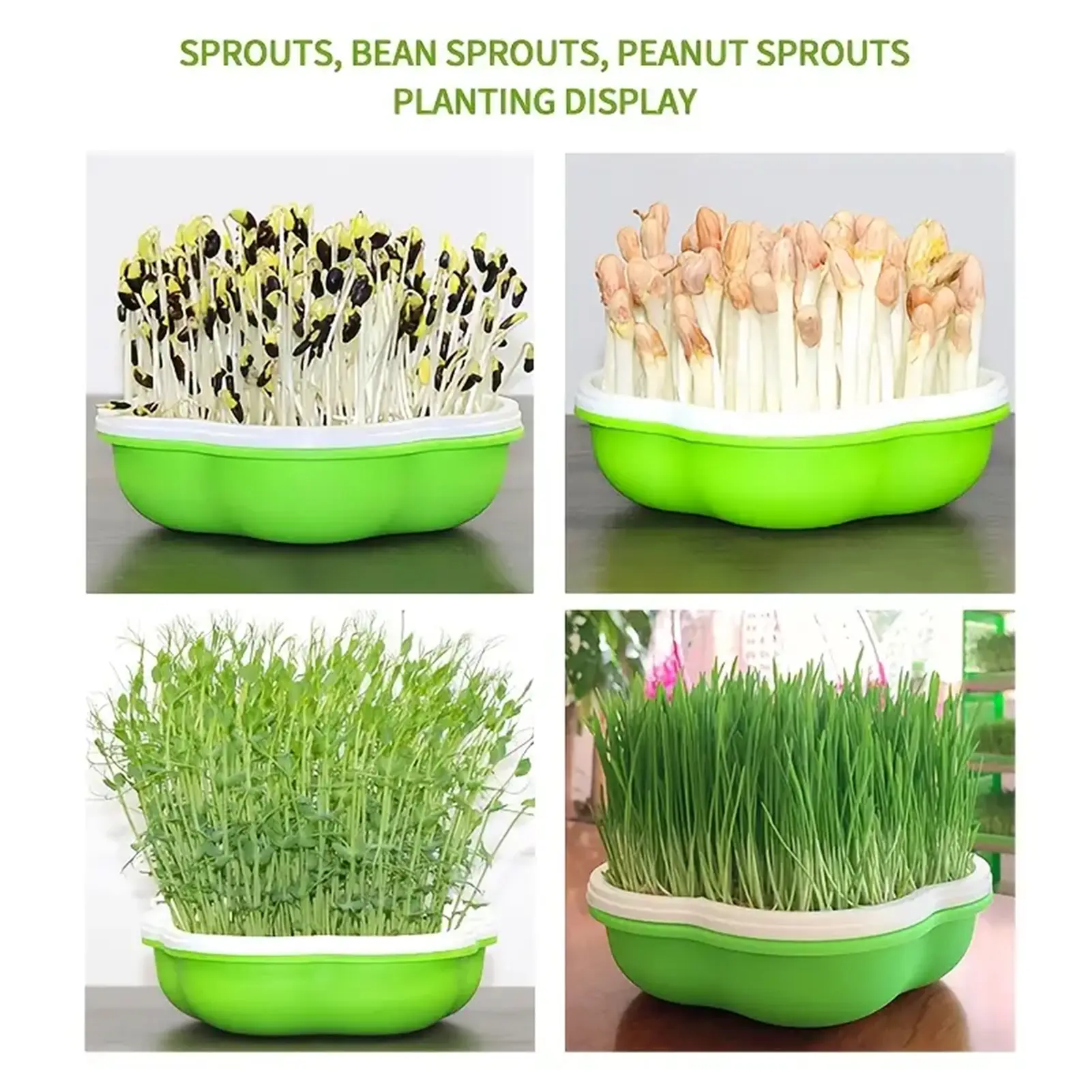 Hydroponic Peanut Sprout Box Bean Pea Wheat Seedling Tray Cat Grass Grow Germination Soilless Planting Pot Home Garden