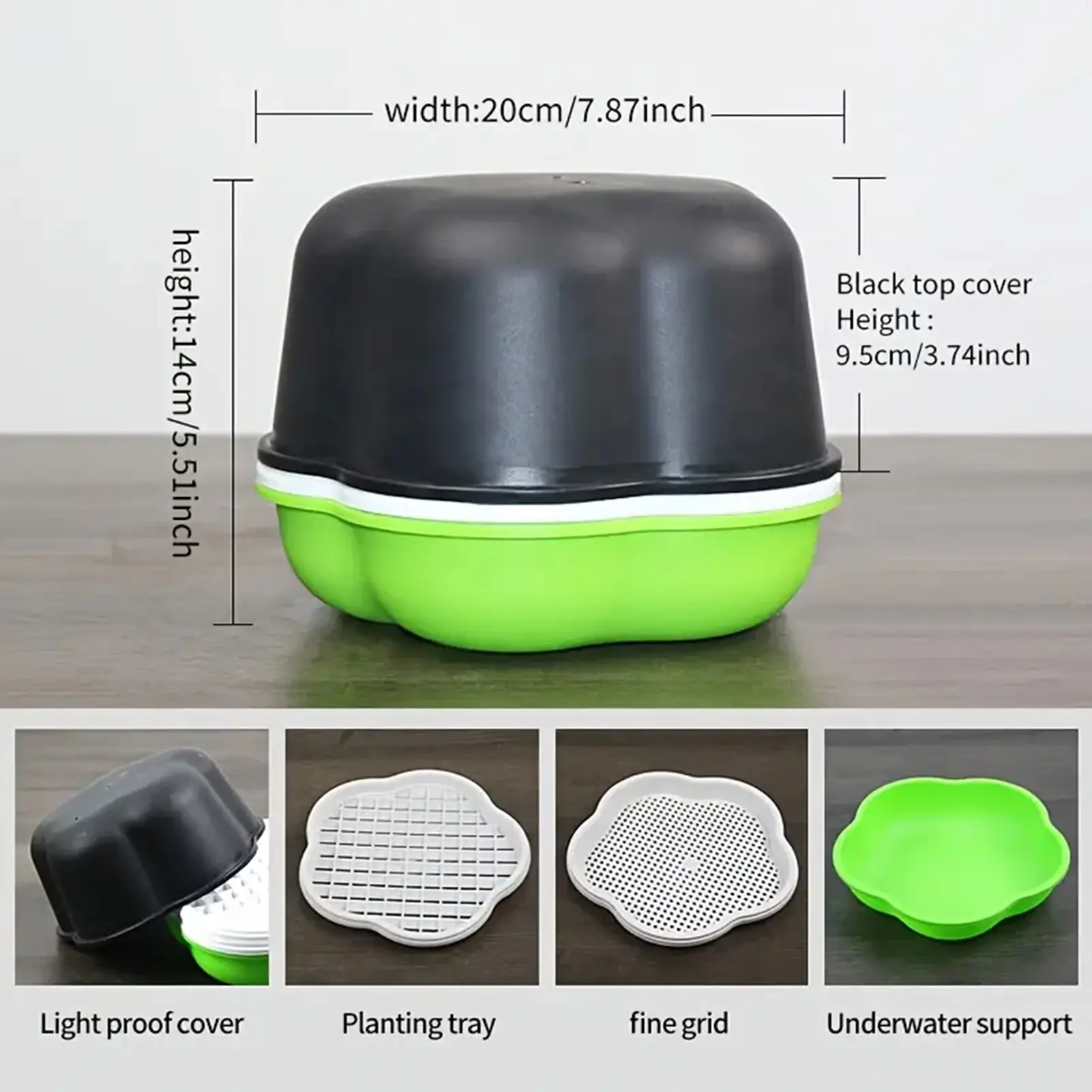 Hydroponic Peanut Sprout Box Bean Pea Wheat Seedling Tray Cat Grass Grow Germination Soilless Planting Pot Home Garden