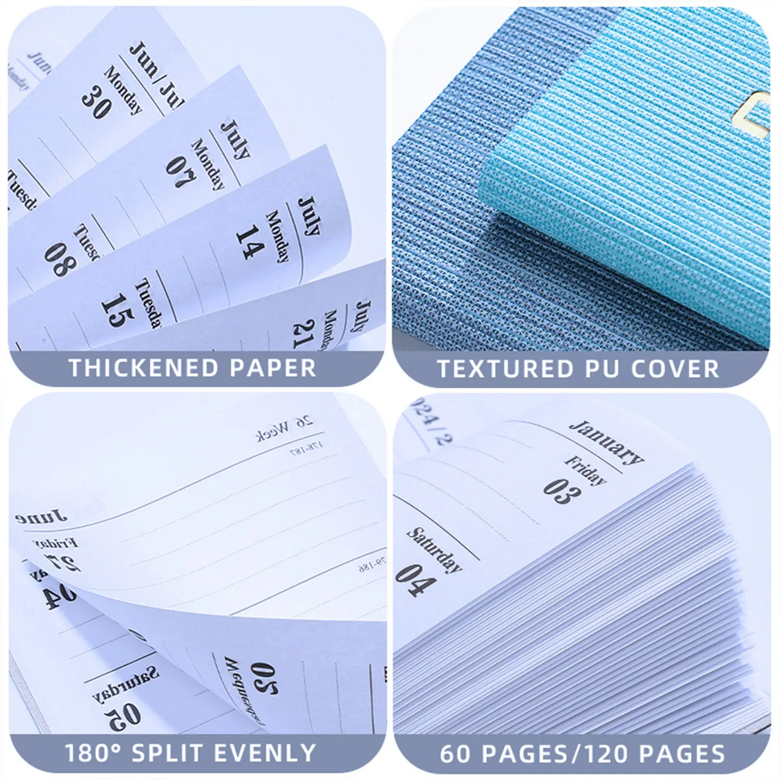 2025 A7 Mini Portable Book Diary Weekly Planner Notebooks To Do List English Notepad With Calendar School Office Supplies