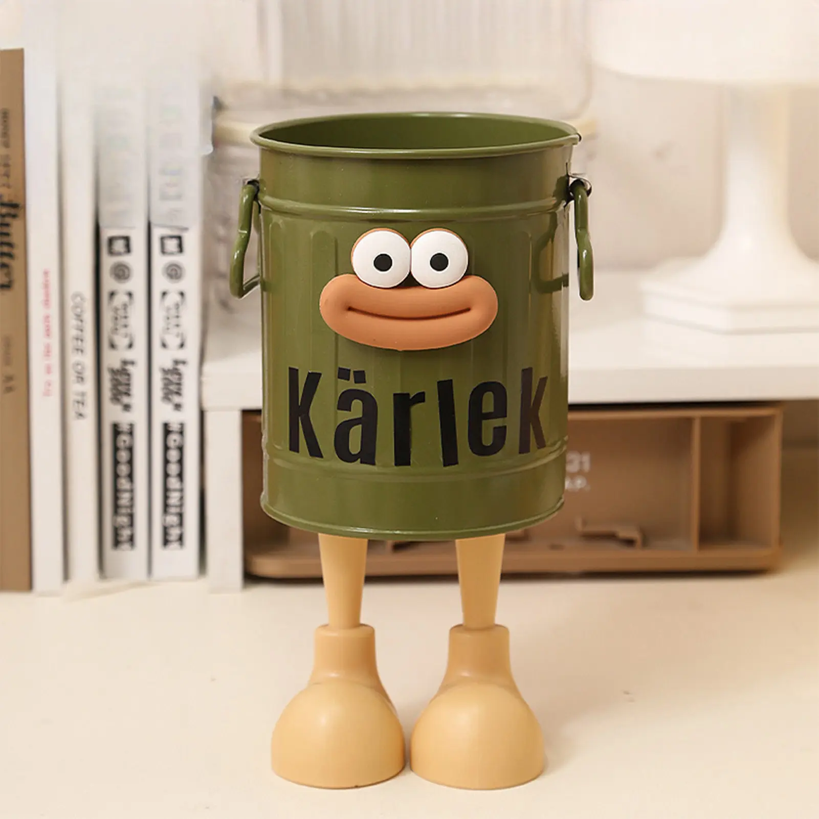 Novel Cartoon Pen Holder Large-capacity Student Dormitory Desktop Storage Box Office Fashion Creative Cute Retro Storage Box