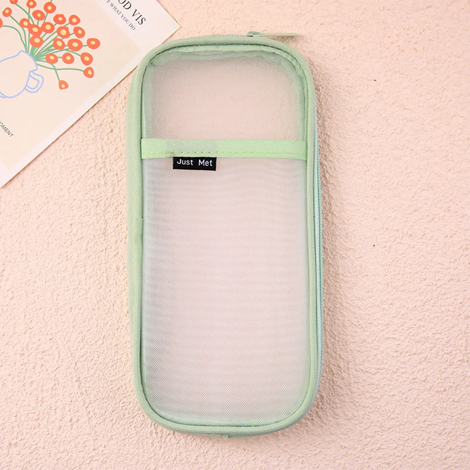 Clear Mesh Pencil Case Student Pencil Bag Large Capacity Stationery Bag Suitable for Calculators Markers Jewelry Storage