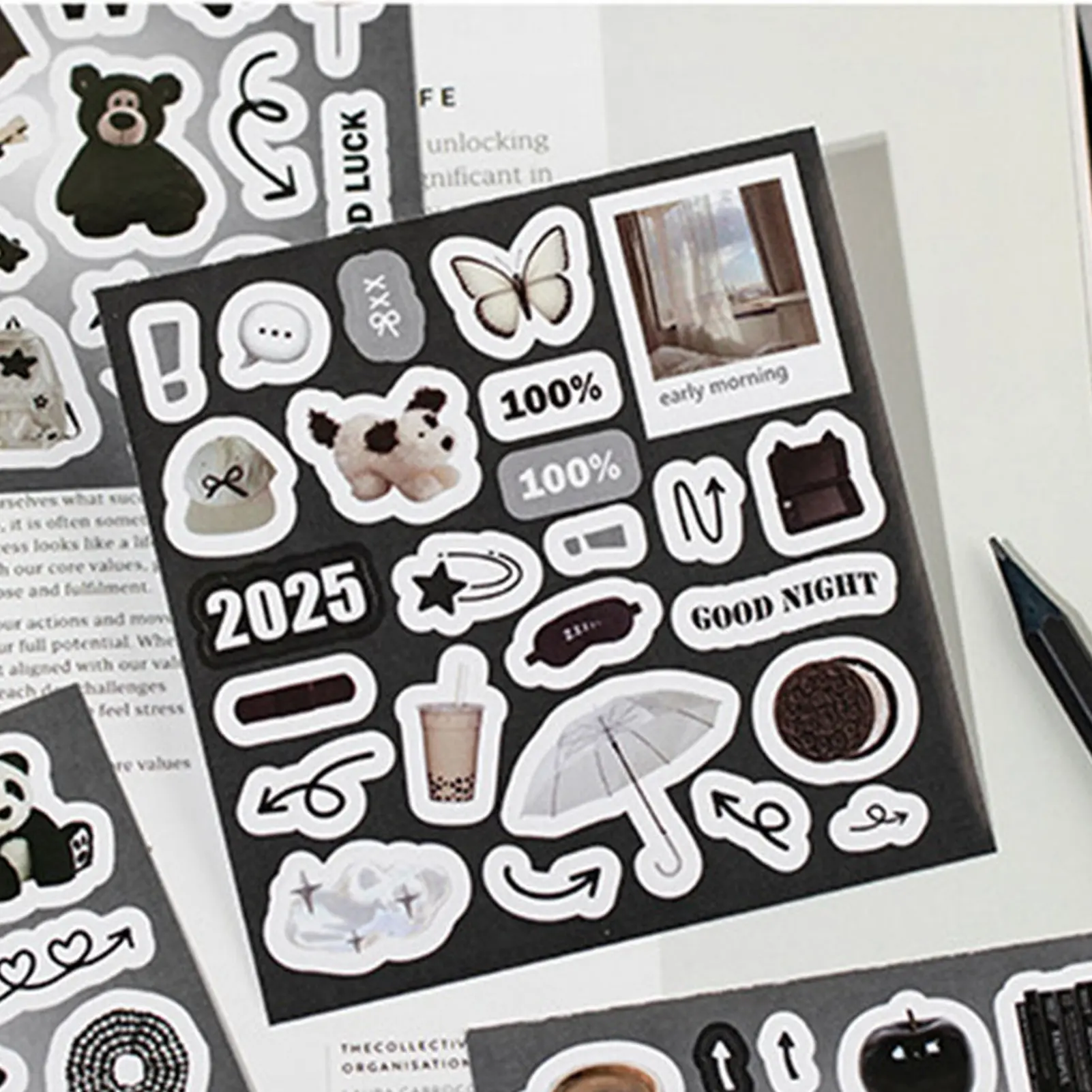 Yuxian Girls Daily Life Scrapbooking Diy Stickers Journal Stationery Sticker Sheet Aesthetic Art Supplies Gift Vintage Aesthetic