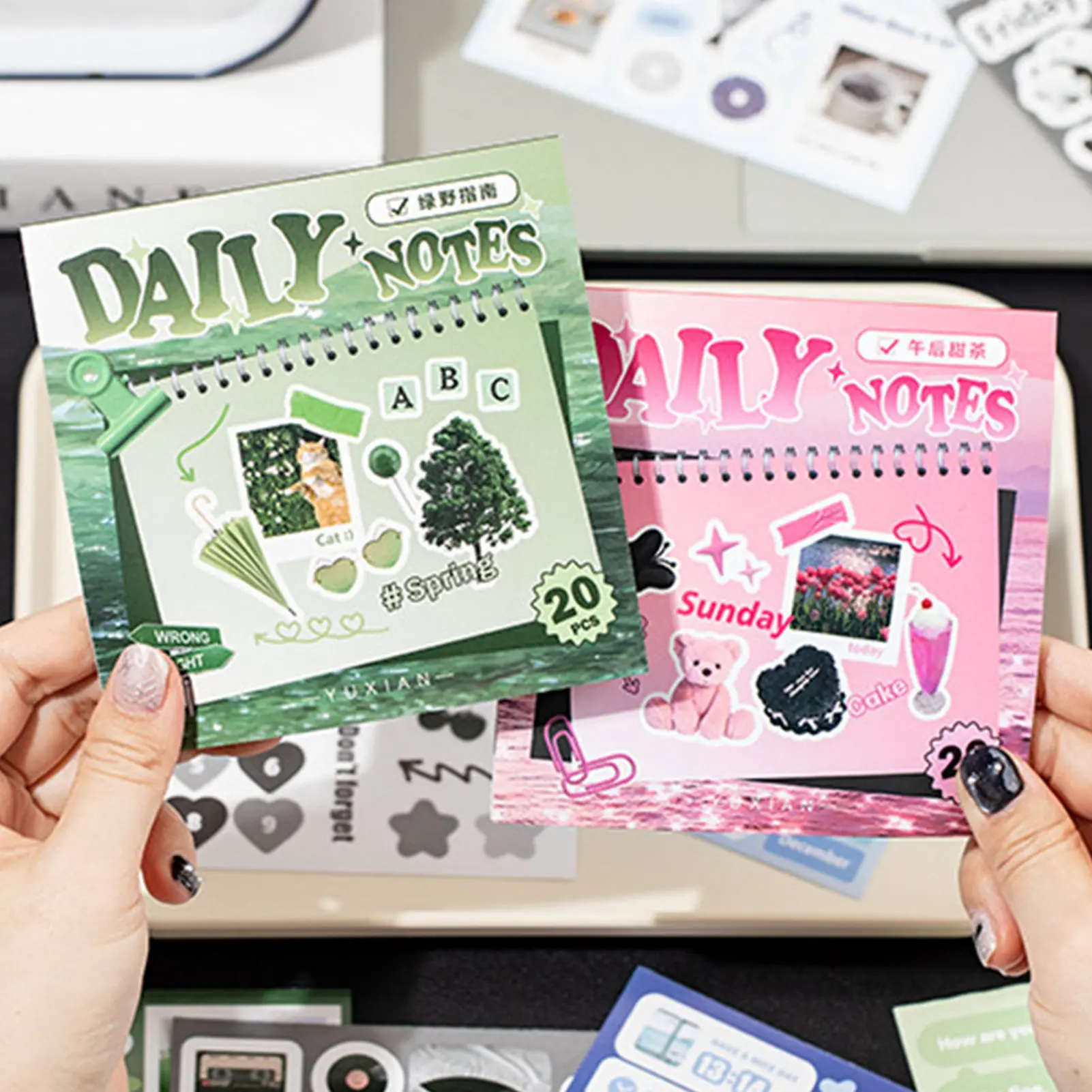 Yuxian Girls Daily Life Scrapbooking Diy Stickers Journal Stationery Sticker Sheet Aesthetic Art Supplies Gift Vintage Aesthetic