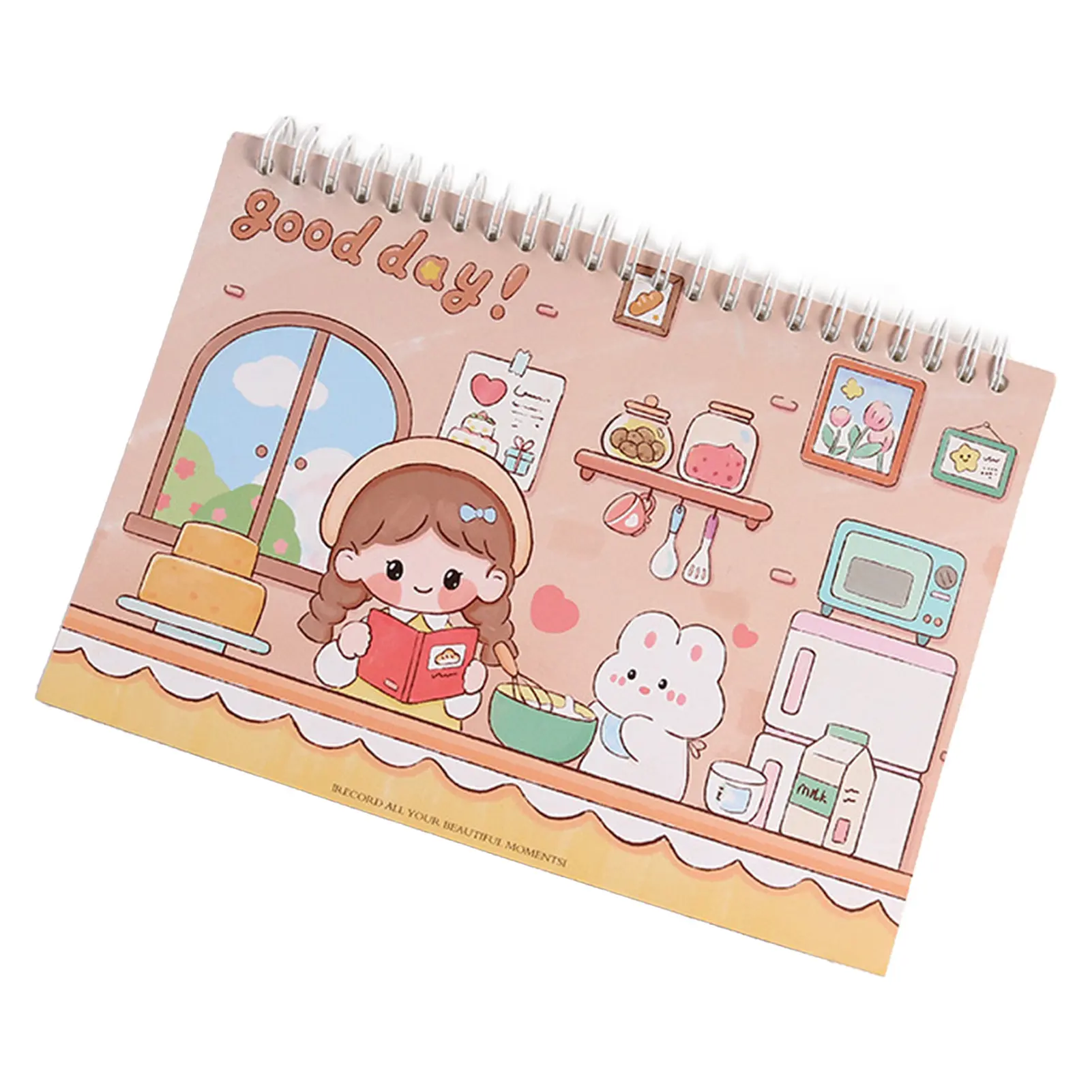 A4 Cartoon Handbook Release Paper Pu Leather Cover Reusable Sticker Book Tape Material For Diy Scrapbooking Stickers Organizer