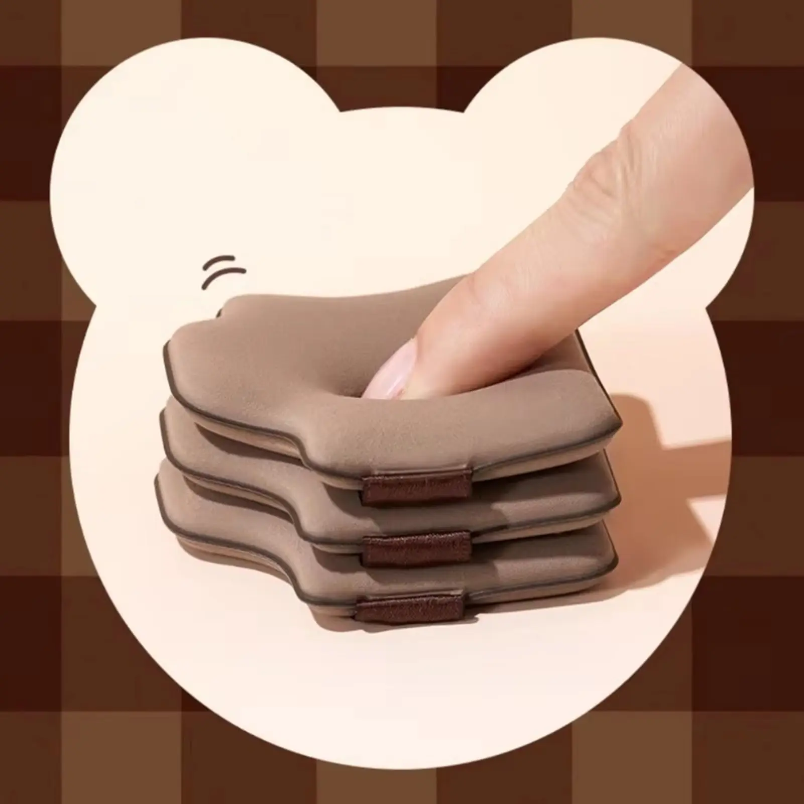 6 Pieces Of Chocolate Puff Sponge Set Multifunctional Makeup Set Soft And Wet Air Cushion Velvet Design Cosmetic Tools