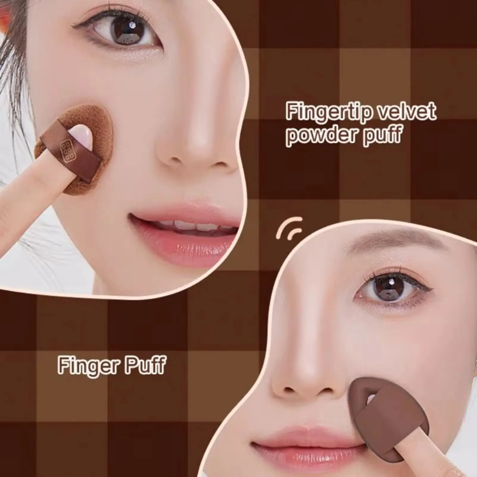 6 Pieces Of Chocolate Puff Sponge Set Multifunctional Makeup Set Soft And Wet Air Cushion Velvet Design Cosmetic Tools