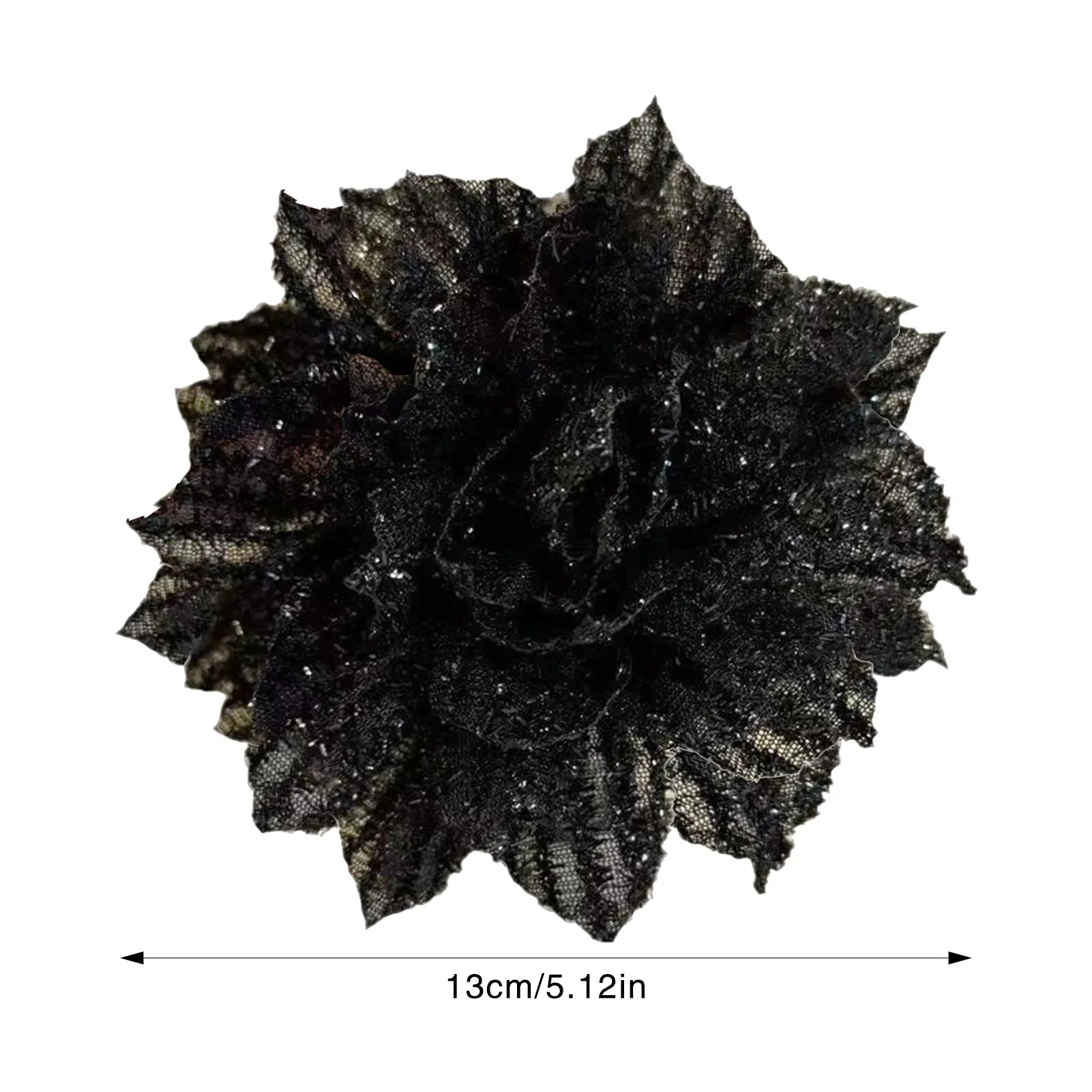 Fashion Black Mesh Flower Hair Clip Women Shark Ponytail Clip Headdress Temperament Flower Hair Claw Headwear Hair Accessories