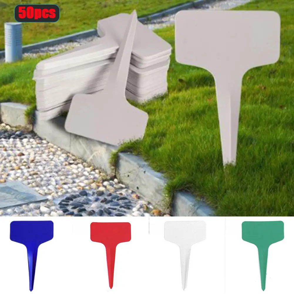 50pcs Durable T-shaped Garden Labels - Weatherproof Plastic Plant Markers For Indoor And Outdoor Gardens, Nurseries, Farms