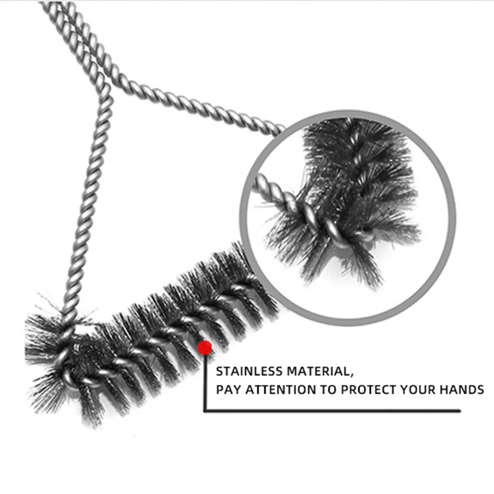 Stainless Steel Bristles Grill Accessories Grill Cleaning Brass Brush Bristle Free Grill Brush for Outdoor Grill  Accessories