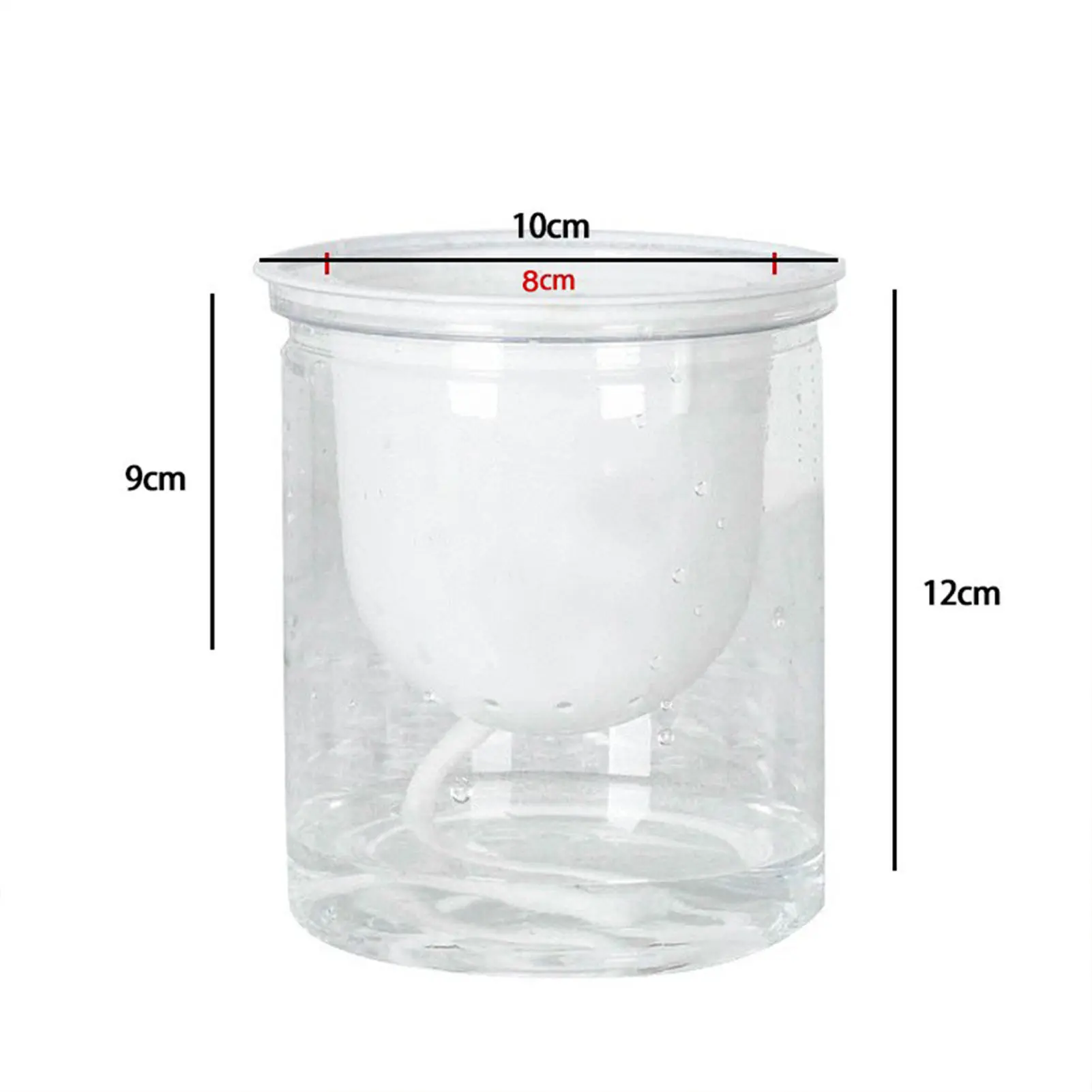 Lazy Plastic Hydroponic Flowerpot Round Automatic Water-absorbing Flower Transparent Double-layer Creative Flowerpot Office