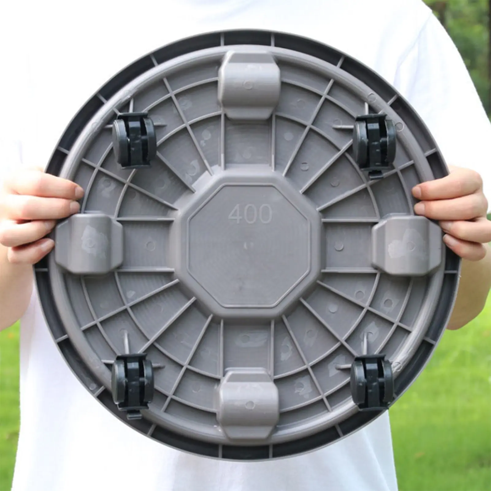 Circular Tray Water-absorbing Plastic Universal Wheel Chassis Water-receiving Mobile Plant Planting Mobile Roller Flowerpot
