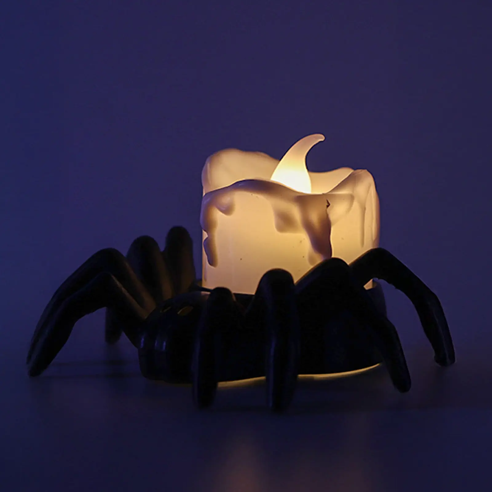 Halloween Spider Night Light - Creepy Crawly LED Party Decor with Glow-in-the-Dark Spider Candle Light Spooky Home Decoration