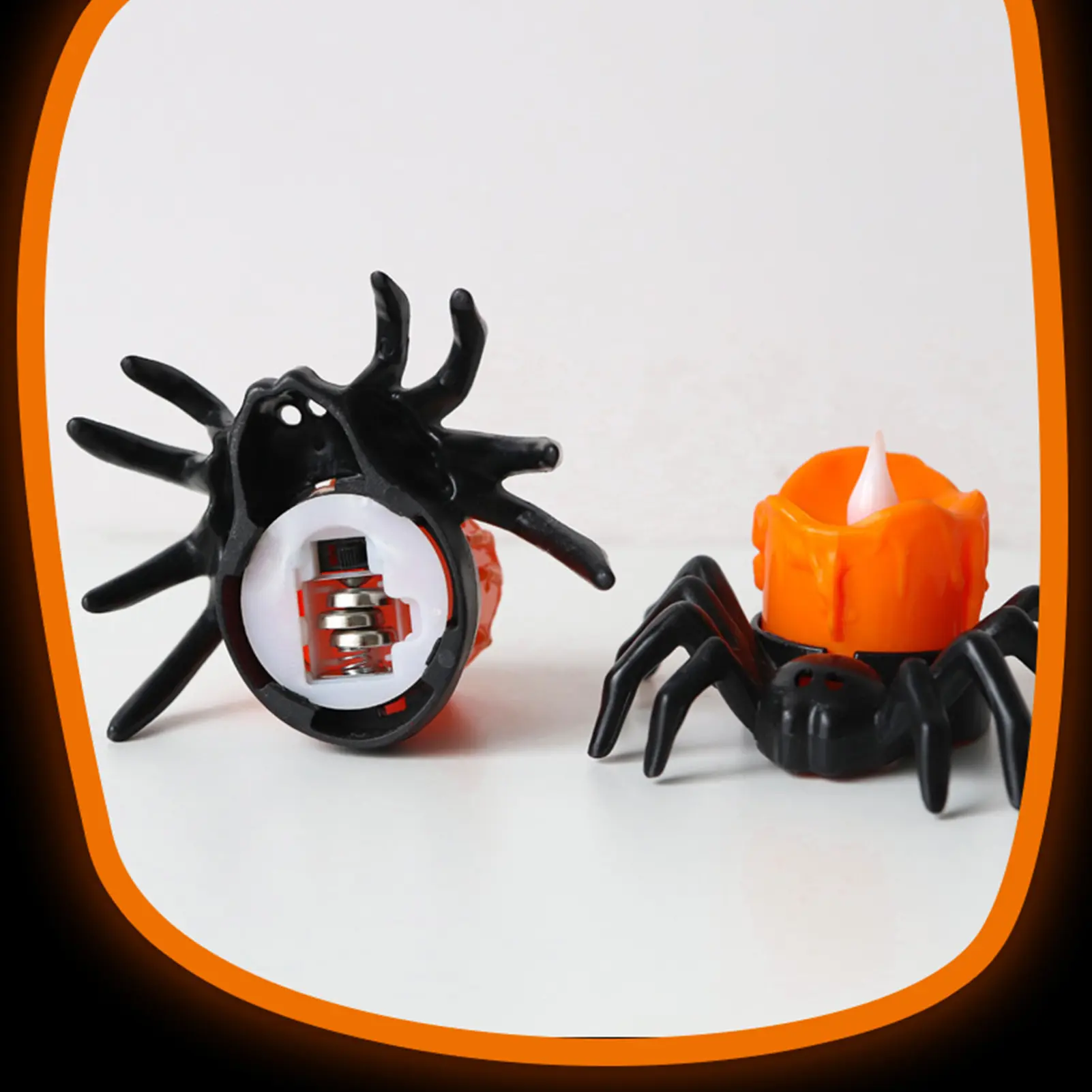 Halloween Spider Night Light - Creepy Crawly LED Party Decor with Glow-in-the-Dark Spider Candle Light Spooky Home Decoration
