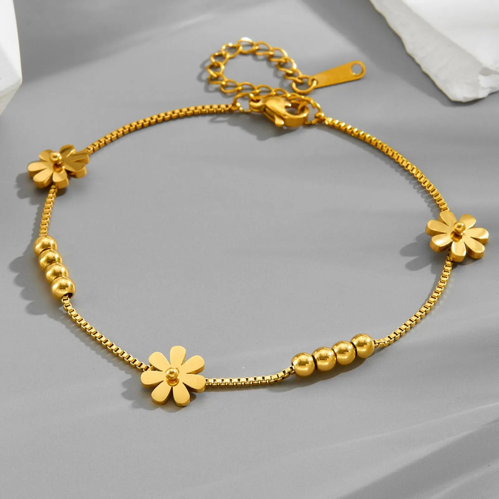 OIMG Stainless Steel Gold Plated Not Fade Korean Sweet Frosting Butterfly Anklet for Women Girl Foot Accessories Waterproof