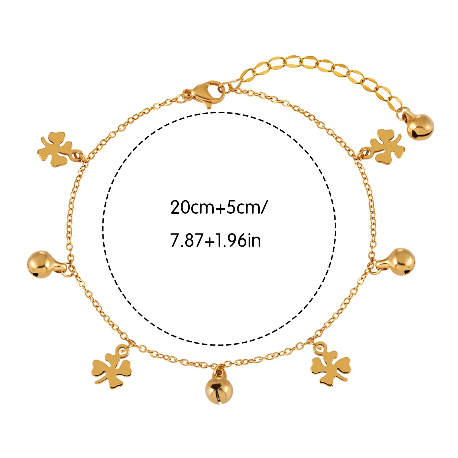 OIMG Stainless Steel Gold Plated Not Fade Korean Sweet Frosting Butterfly Anklet for Women Girl Foot Accessories Waterproof