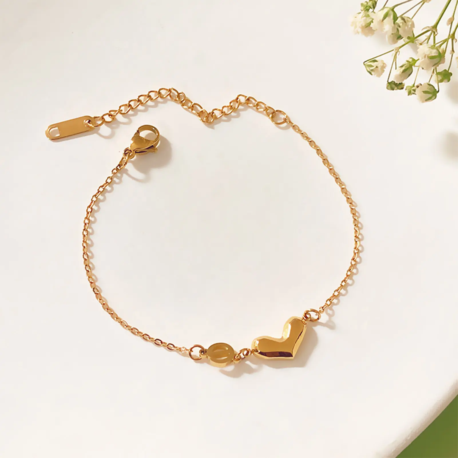 OIMG Stainless Steel Gold Plated Not Fade Korean Sweet Frosting Butterfly Anklet for Women Girl Foot Accessories Waterproof