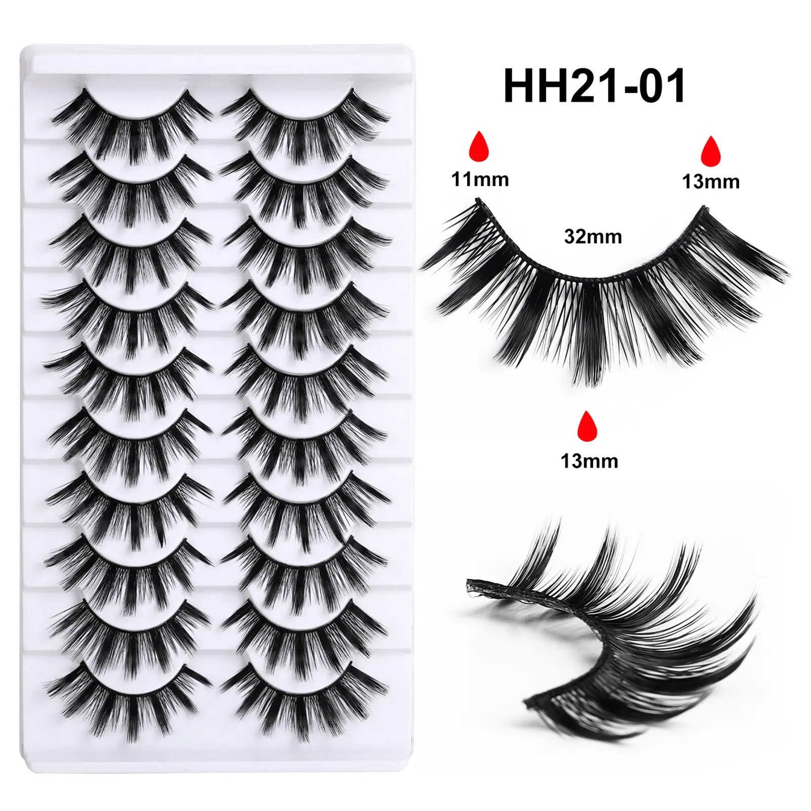 Black False Eyelashes Multi-style Fluffy Natural Wispy Lashes for Women and Girls Cosmetic Supplies Makeup Tool False Lashes Set
