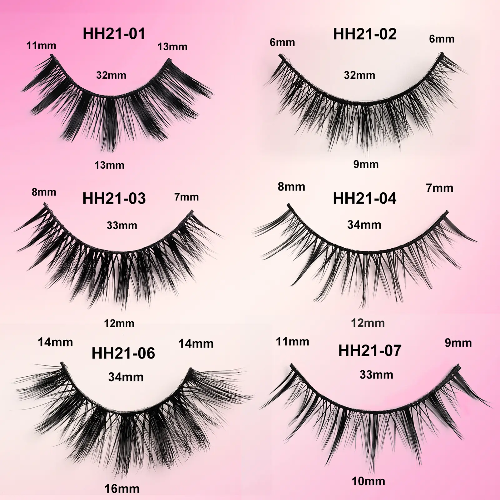 Black False Eyelashes Multi-style Fluffy Natural Wispy Lashes for Women and Girls Cosmetic Supplies Makeup Tool False Lashes Set
