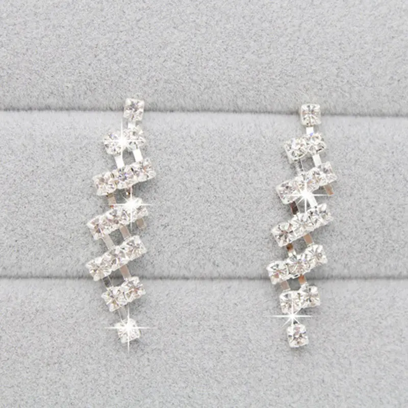 Sumptuous Bridal Wedding Jewelry Crystal Rhinestone Shiny Elegant Necklace Earring Set Gift Diamante Necklace & Earring Set
