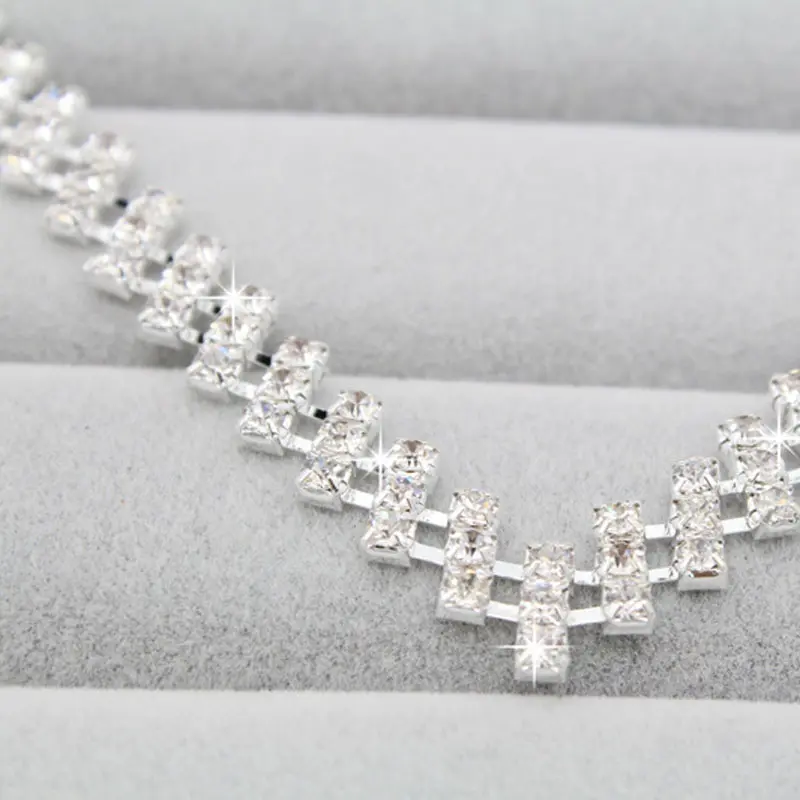 Sumptuous Bridal Wedding Jewelry Crystal Rhinestone Shiny Elegant Necklace Earring Set Gift Diamante Necklace & Earring Set