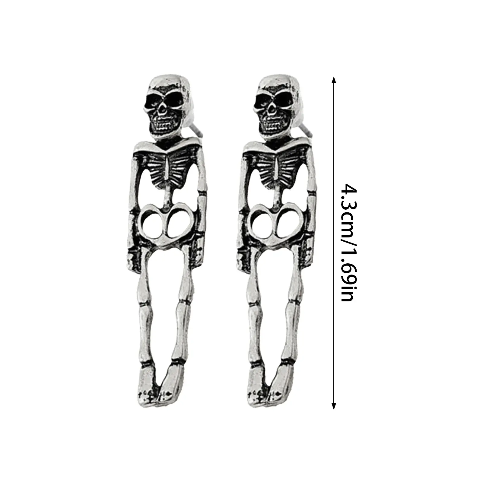 Halloween Skeleton Bone Earrings - Miniature Spine Studs Earrings Creepy Cute Ear Jewelry for Women Happy Halloween Party