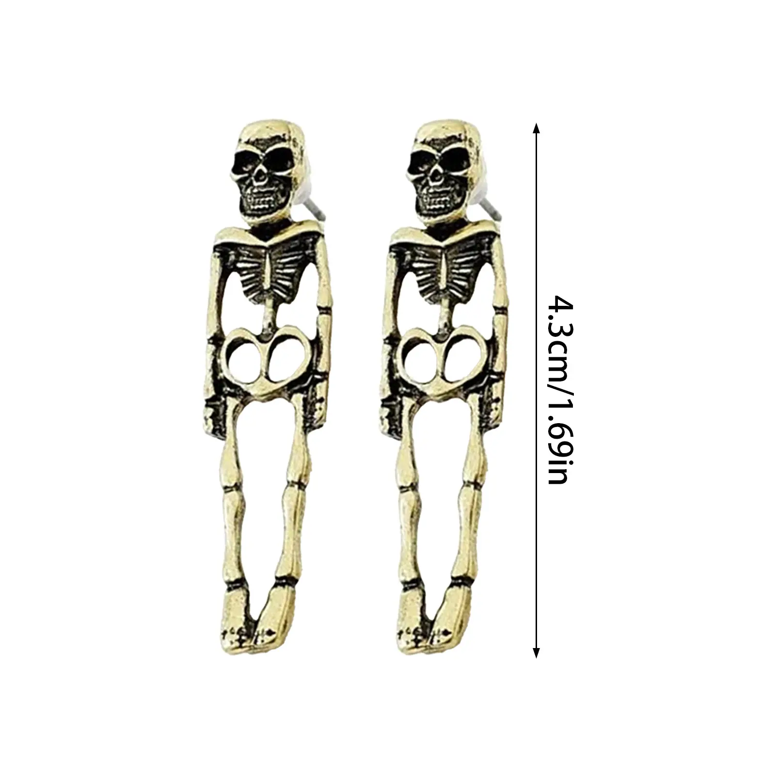 Halloween Skeleton Bone Earrings - Miniature Spine Studs Earrings Creepy Cute Ear Jewelry for Women Happy Halloween Party