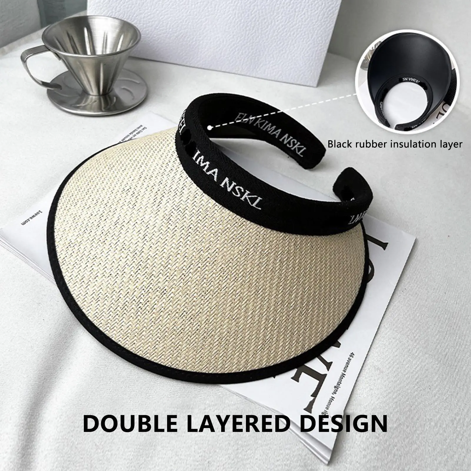 Women's Sunshade Hat Wide Brim Traveling Beach Sun Visor Hat Casual Breathable Sunshade Hat Women Summer Decor