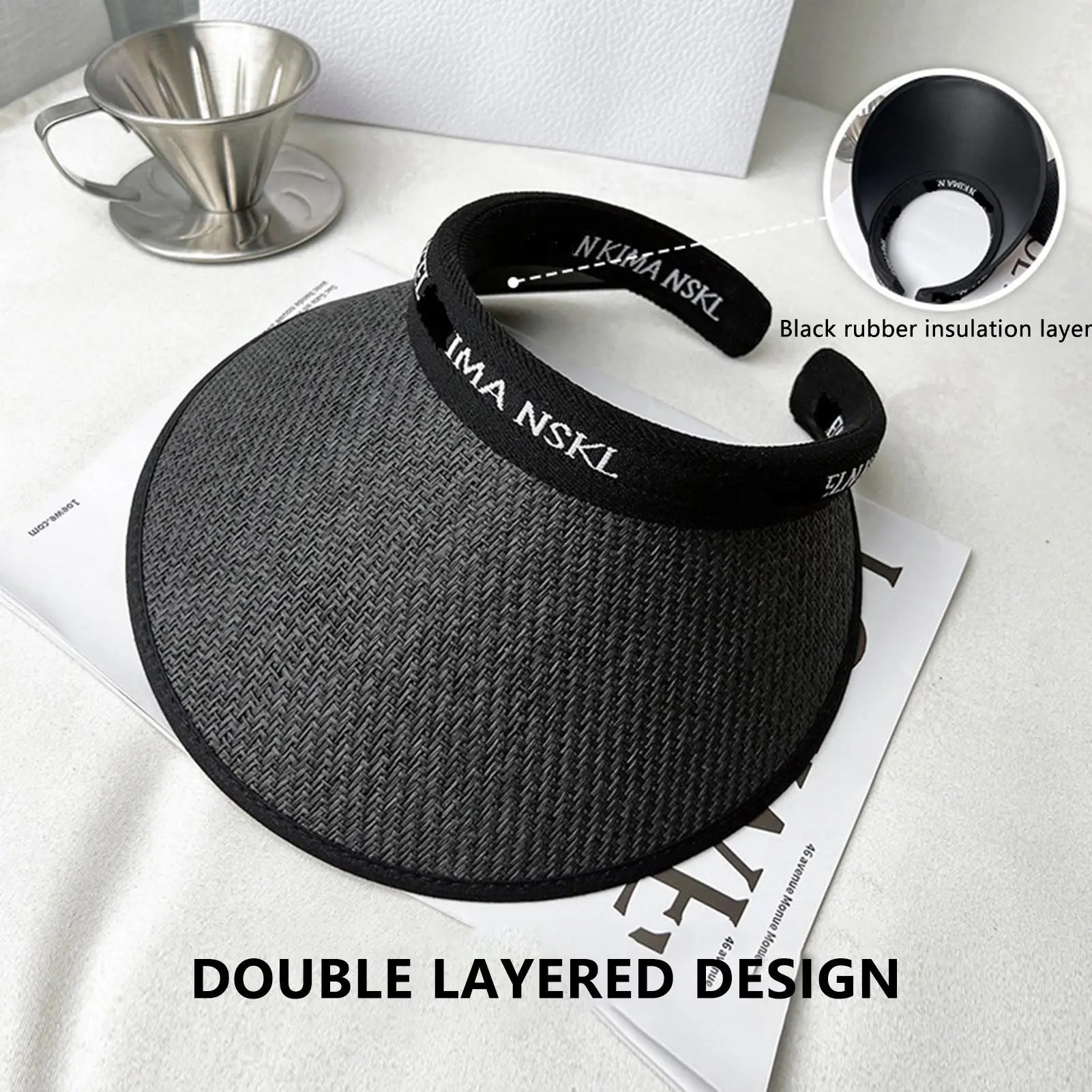 Women's Sunshade Hat Wide Brim Traveling Beach Sun Visor Hat Casual Breathable Sunshade Hat Women Summer Decor