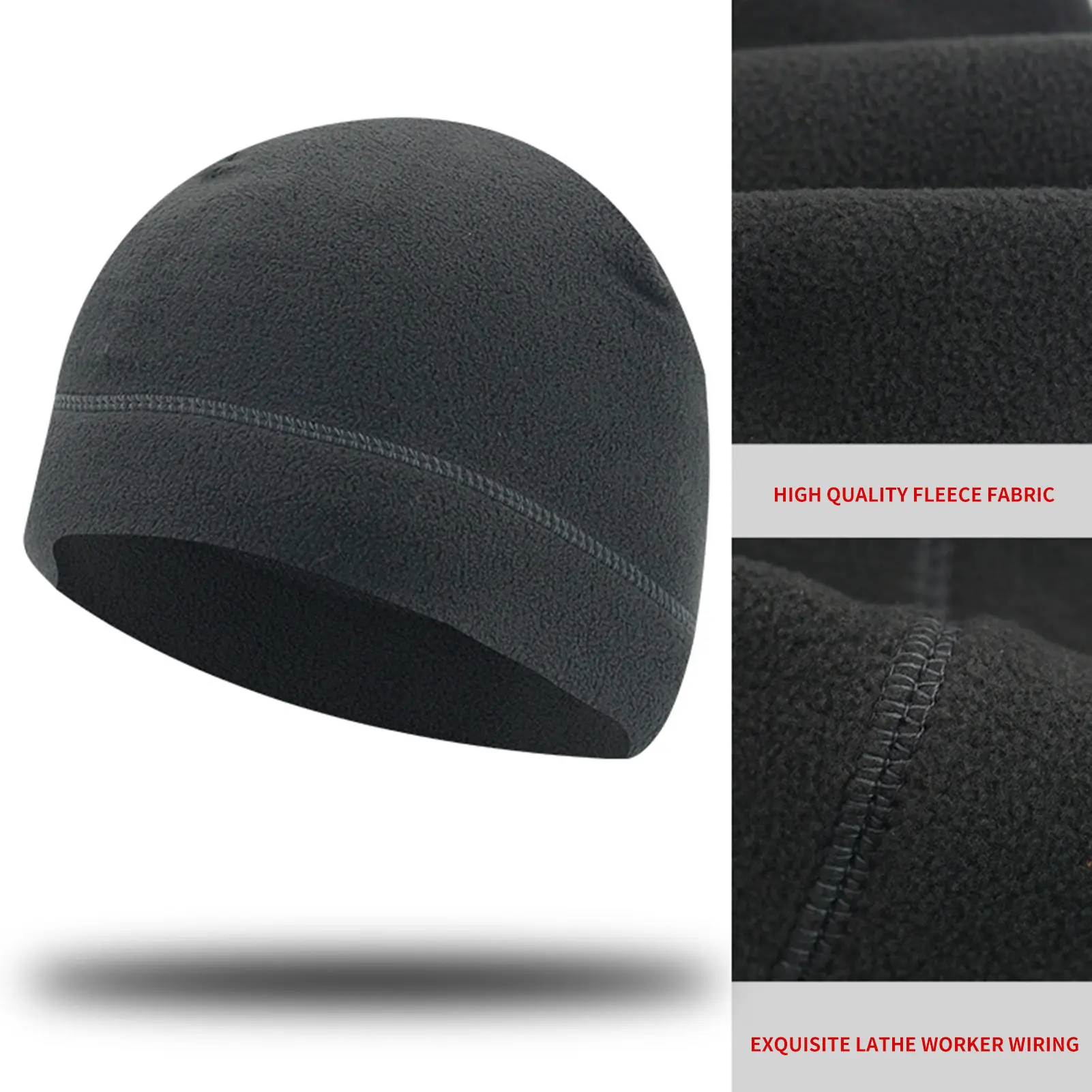 Windproof Winter Fleece Cap for Women Men Soft Skin-friendly Fabric Fleece Beanie Outdoor Climbing Skating Warm Accessories