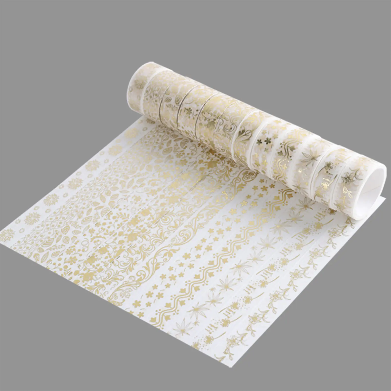12 Pcs/ Set Japanese Bronzing Tape Masking Paper Washi Hand Scrapbook Diy Decorative Creative Stationery School Supplies