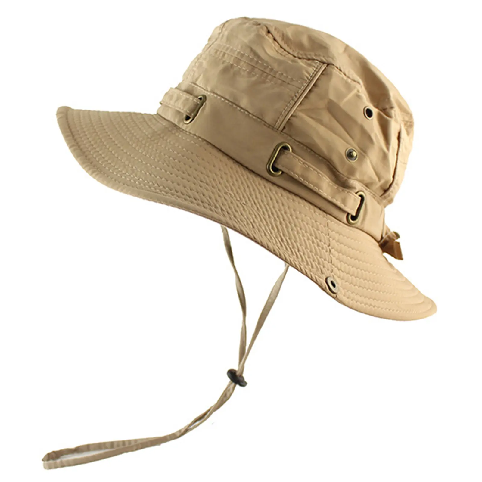 Summer Sun Bucket Hat Men Women Bucket Hats Lightweight Quick Dry Fishing Hat with Strap for Outdoor Sports Hiking