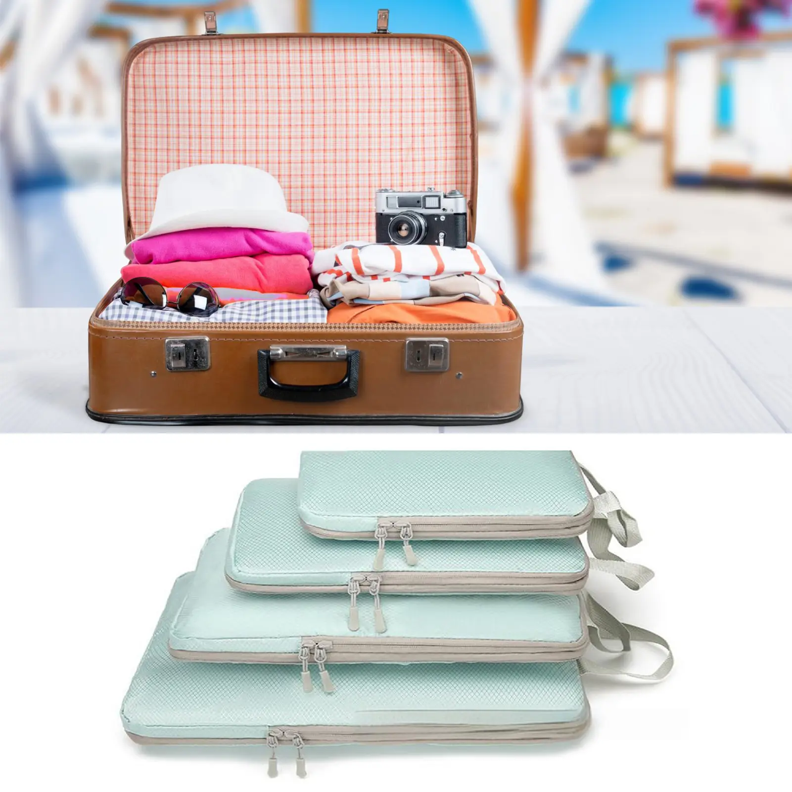 4pcs Set Travel Luggage Organizing Bags Oxford Cloth Durable Wear-resistant Storage Bag for Travel Business Trip