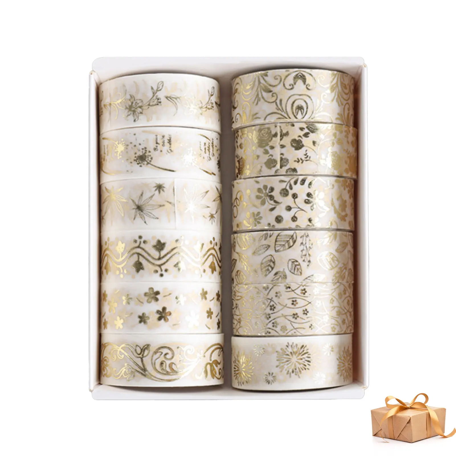 12 Pcs/ Set Japanese Bronzing Tape Masking Paper Washi Hand Scrapbook Diy Decorative Creative Stationery School Supplies