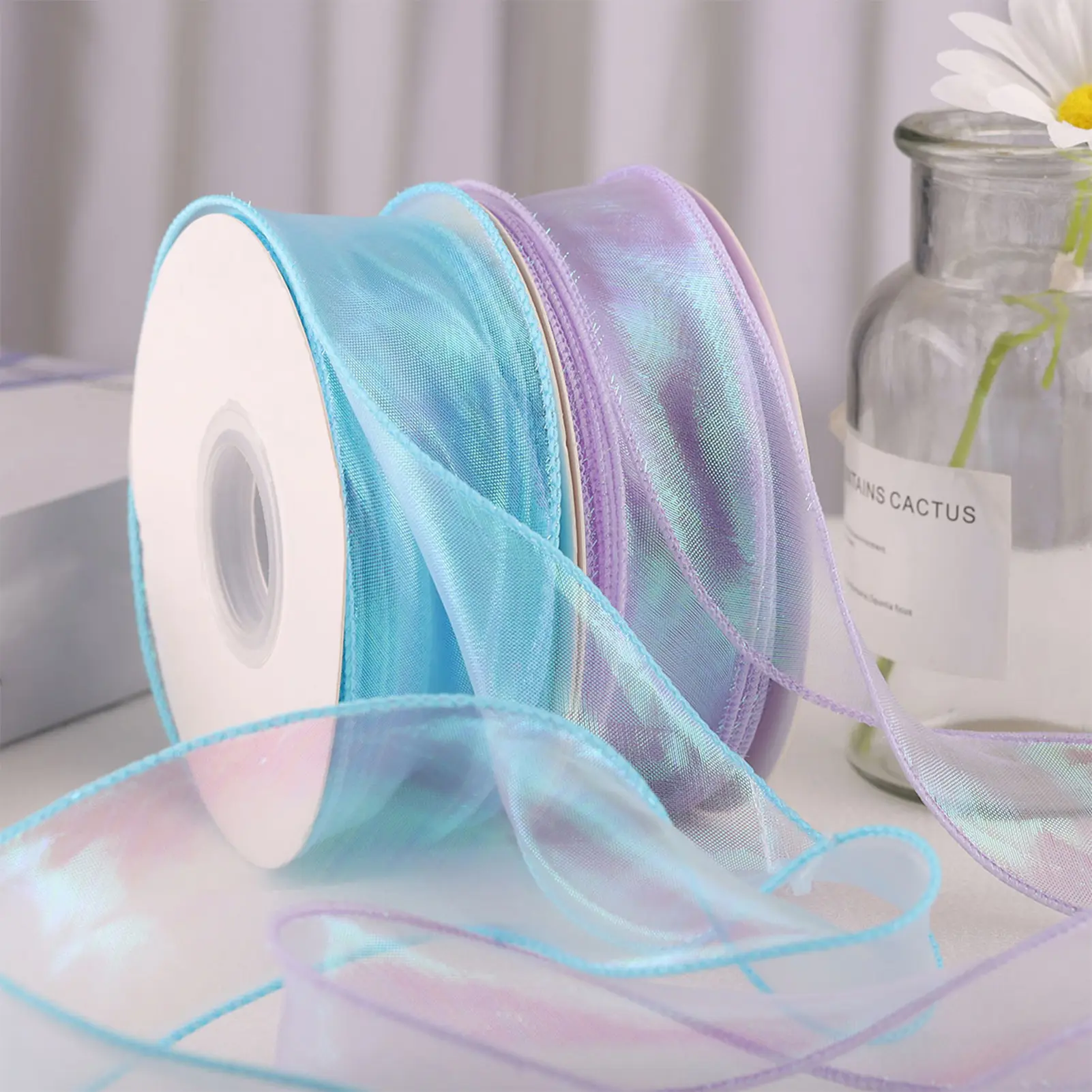 10 Yards 4CM Width Colored Ribbon DIY Cake Gift Bouquet Packaging Ribbons Roll Bowknot Making for Anniversary Party Decoration