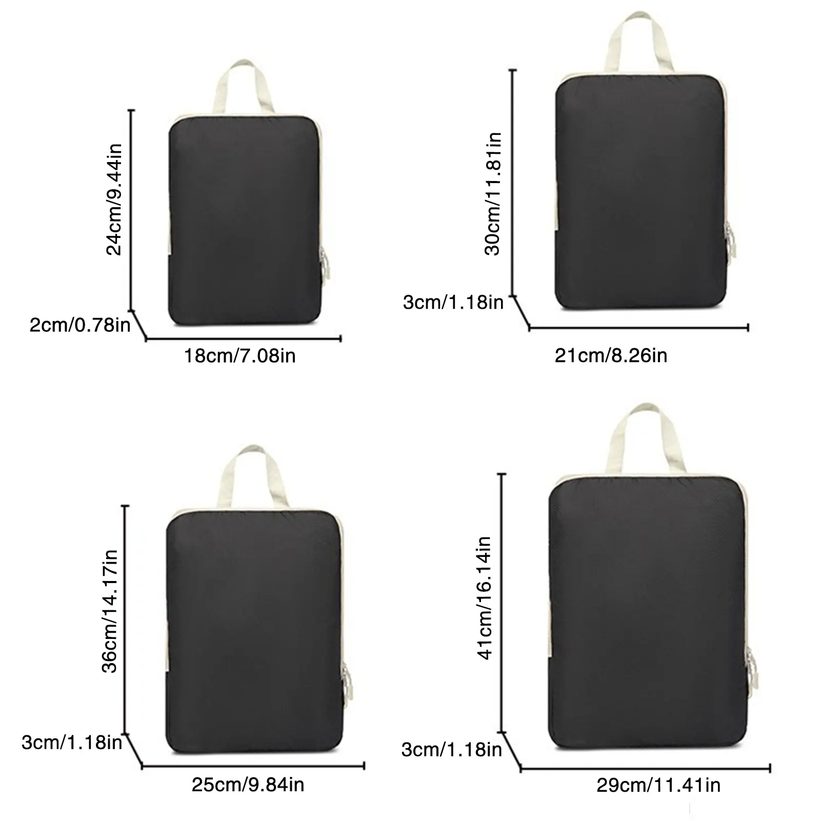 4pcs Set Travel Luggage Organizing Bags Oxford Cloth Durable Wear-resistant Storage Bag for Travel Business Trip
