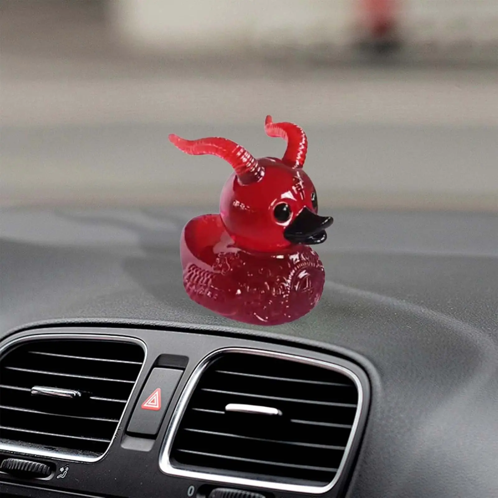 Halloween Punk Little Duck Statue Novelty Decorative Satan Duck Ornaments for Car Dashboard Decoration Office Tabletop Decor
