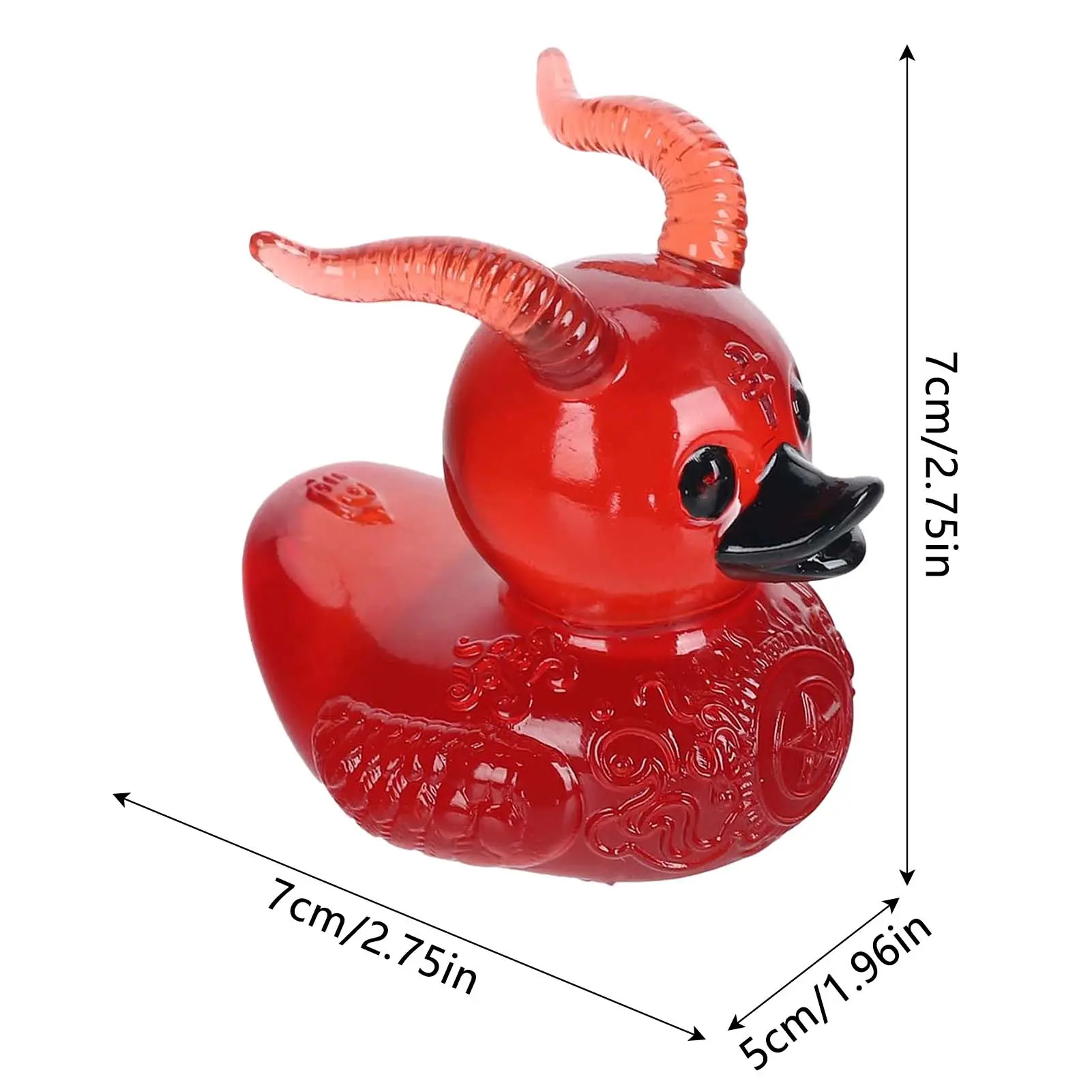 Halloween Punk Little Duck Statue Novelty Decorative Satan Duck Ornaments for Car Dashboard Decoration Office Tabletop Decor