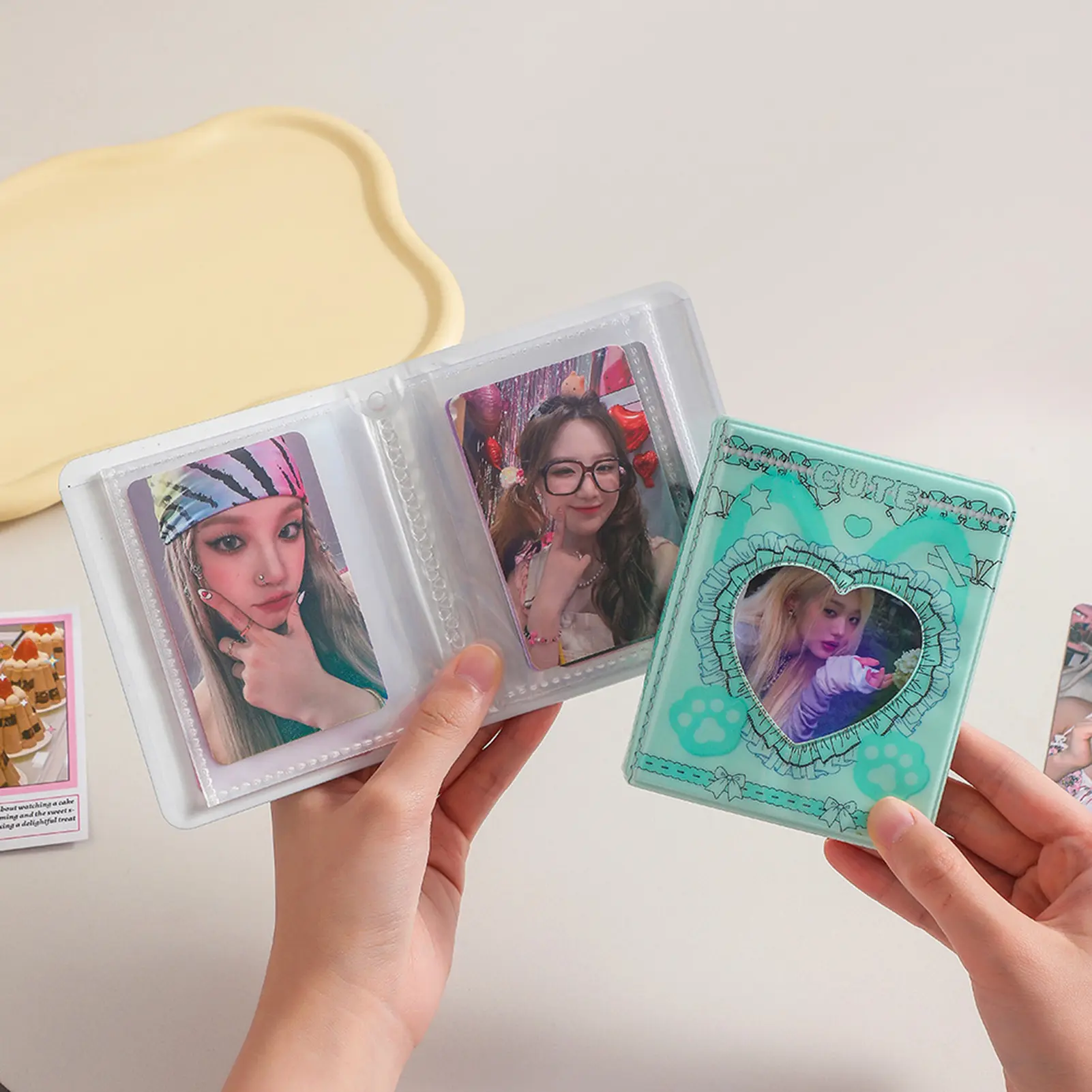 Love Hollow Photo Album Mini Collection Card Modern Sweet Style Creative Girl Diy Storage Book Convenient To Change Pictures