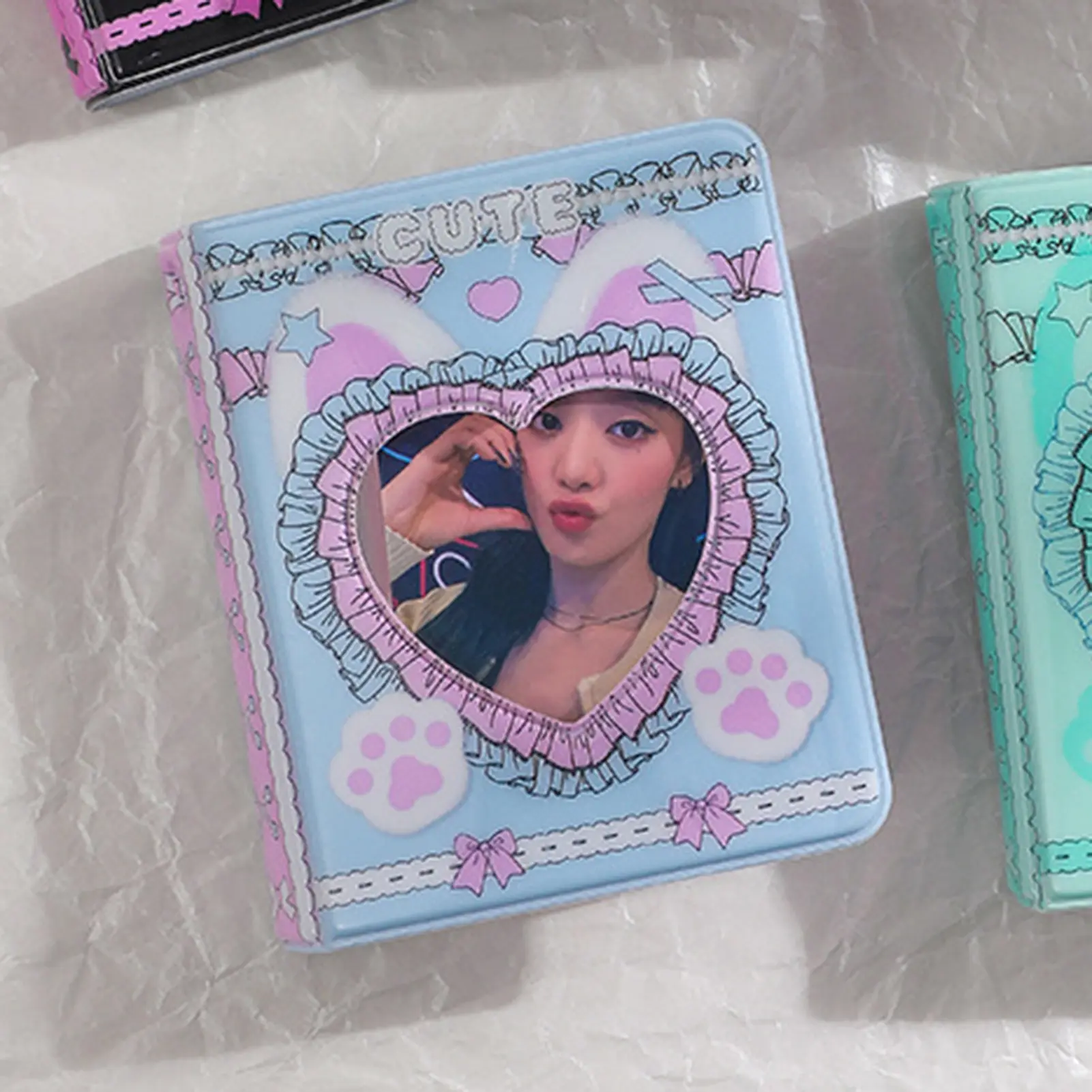 Love Hollow Photo Album Mini Collection Card Modern Sweet Style Creative Girl Diy Storage Book Convenient To Change Pictures