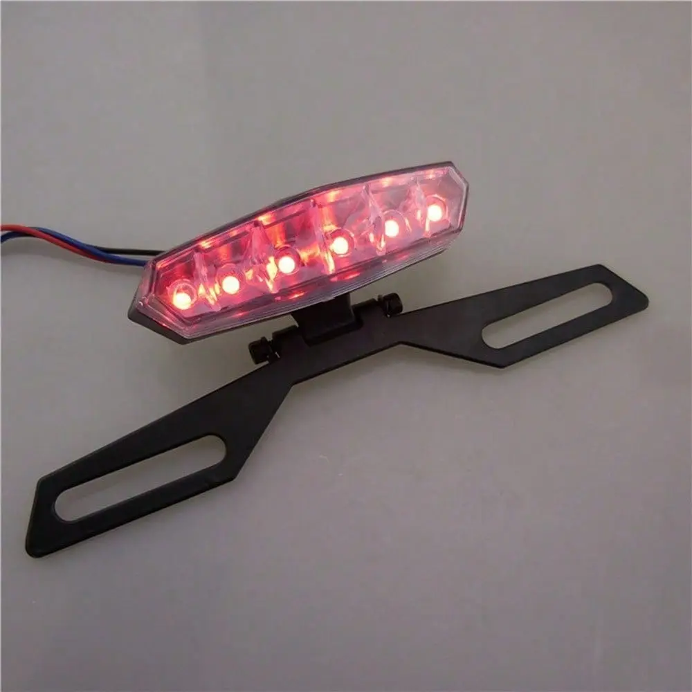 ATV Motorcycle Folding License Plate Bracket Holder， Universal Rear Tail Light Mount for Dirt Bike Accessories