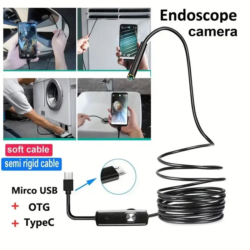 Mini Endoscope Camera 3 In 1 Endoscopio USB Android For Otg Type C Smartphone PC Snake Camera For Finder Car