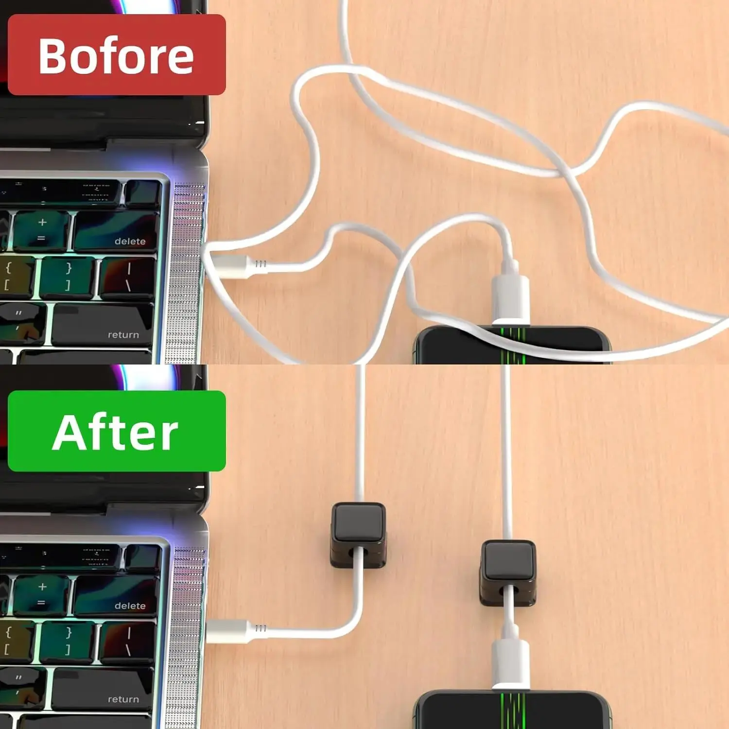 Magnetic Cable Clips Cable Smooth Adjustable Cord Holder Under Desk Cable Management Mouse Wire Keeper Cable Organizer Holder