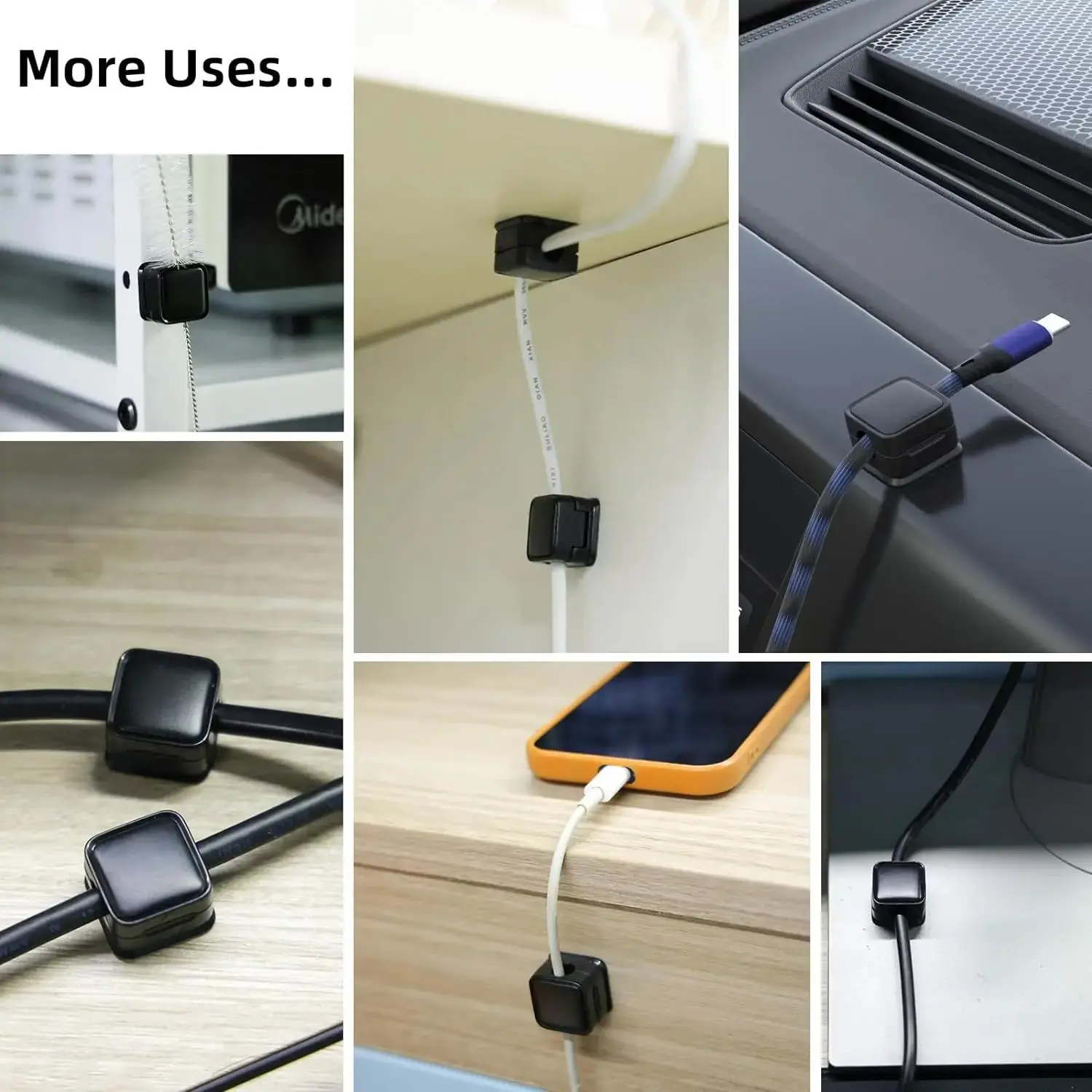 Magnetic Cable Clips Cable Smooth Adjustable Cord Holder Under Desk Cable Management Mouse Wire Keeper Cable Organizer Holder