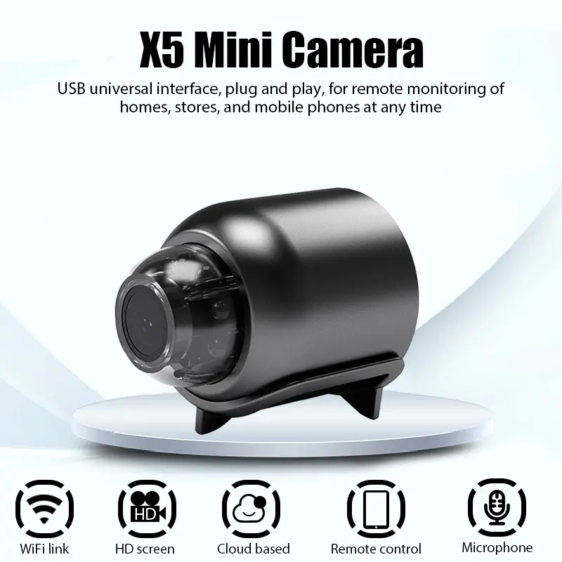 Full 1080P HD X5 Mini WiFi Camera Baby Monitor Home Security Camcorders IR Night Vision Motion Detection Wide Angle IP Cameras