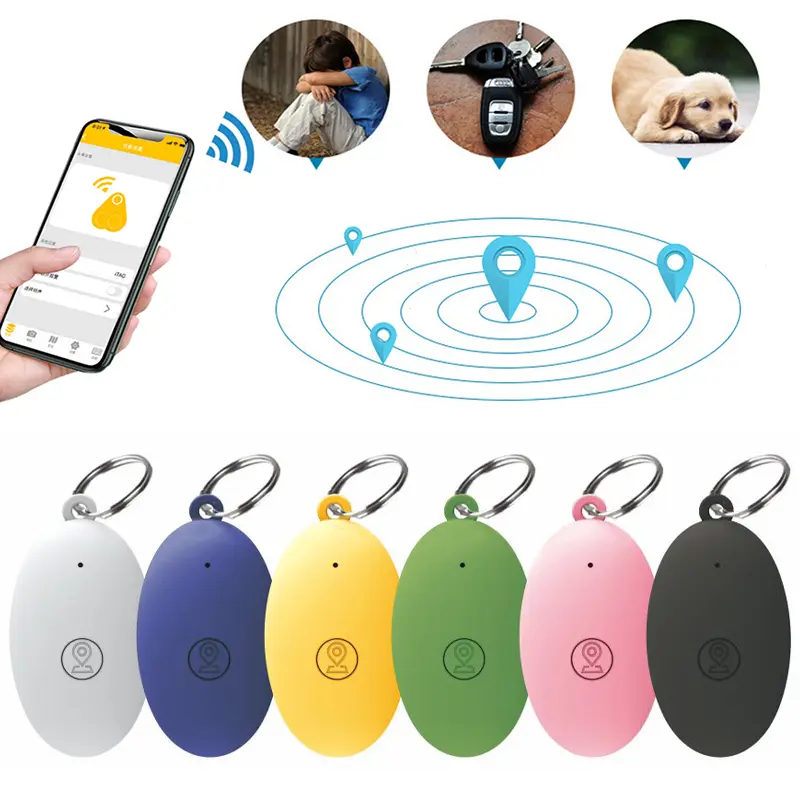 Mini GPS Tracker Bluetooth 5.0 Tracker Anti-Lost Device Rugby Shape Pet Kid Bag Wallet Tracking Smart Finder Locator IOS Android